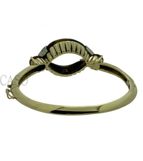 BRACCIALE RIGIDO OCCHIO DI TIGRE E BRILLANTI