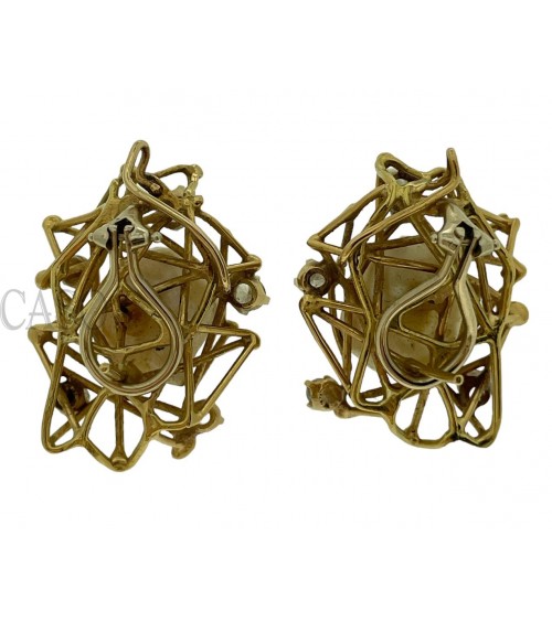 ORECCHINI VINTAGE ORO PERLE E BRILLANTI