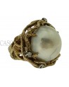 ANELLO VINTAGE IN ORO CON MADREPERLA E BRILLANTI