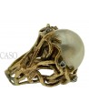 ANELLO VINTAGE IN ORO CON MADREPERLA E BRILLANTI