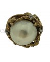 ANELLO VINTAGE IN ORO CON MADREPERLA E BRILLANTI