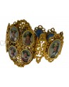 ANTIQUE SWISS ENAMEL BRACELET SET IN YELLOW GOLD