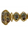 ANTIQUE SWISS ENAMEL BRACELET SET IN YELLOW GOLD