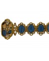 ANTIQUE SWISS ENAMEL BRACELET SET IN YELLOW GOLD