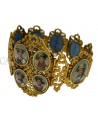 ANTIQUE SWISS ENAMEL BRACELET SET IN YELLOW GOLD