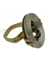 ANELLO VINTAGE IN ORO CON CRISTALLO E ZAFFIRI