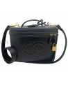 CHANEL VINTAGE BLACK CAVIAR VANITY CASE