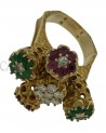 ANELLO VINTAGE IN ORO CON DIAMANTI E GEMME