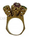 ANELLO VINTAGE IN ORO CON DIAMANTI E GEMME