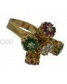 ANELLO VINTAGE IN ORO CON DIAMANTI E GEMME