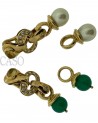 ORECCHINI PENDENTI IN ORO GIALLO CON CRISOPRASIO