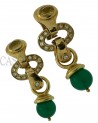 ORECCHINI PENDENTI IN ORO GIALLO CON CRISOPRASIO