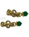 ORECCHINI PENDENTI IN ORO GIALLO CON CRISOPRASIO
