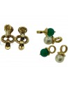 ORECCHINI PENDENTI IN ORO GIALLO CON CRISOPRASIO