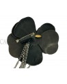 CHANEL BROWN LEATHER VINTAGE CAMELIA BROOCH