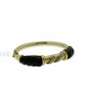 YELLOW GOLD ONYX AND DIAMOND VINTAGE BRACELET SIGNED BY LA TRIOMPHE