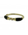YELLOW GOLD ONYX AND DIAMOND VINTAGE BRACELET SIGNED BY LA TRIOMPHE