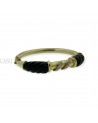 YELLOW GOLD ONYX AND DIAMOND VINTAGE BRACELET SIGNED BY LA TRIOMPHE