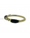 YELLOW GOLD ONYX AND DIAMOND VINTAGE BRACELET SIGNED BY LA TRIOMPHE