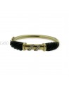 YELLOW GOLD ONYX AND DIAMOND VINTAGE BRACELET SIGNED BY LA TRIOMPHE