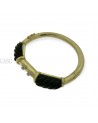 YELLOW GOLD ONYX AND DIAMOND VINTAGE BRACELET SIGNED BY LA TRIOMPHE