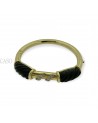 YELLOW GOLD ONYX AND DIAMOND VINTAGE BRACELET SIGNED BY LA TRIOMPHE