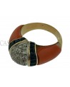 ANELLO VINTAGE ORO CORALLO ZAFFIRI E BRILLANTI