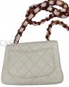 CHANEL MINI SQUARE VINTAGE IN PELLE BIANCO LATTE E BACHELITE