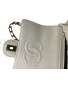 CHANEL MINI SQUARE VINTAGE IN PELLE BIANCO LATTE E BACHELITE