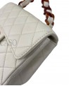 CHANEL MINI SQUARE VINTAGE IN PELLE BIANCO LATTE E BACHELITE