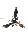 SPILLA ANTICA A FORMA DI LIBELLULA IN ARGENTO E ORO