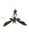 SPILLA ANTICA A FORMA DI LIBELLULA IN ARGENTO E ORO