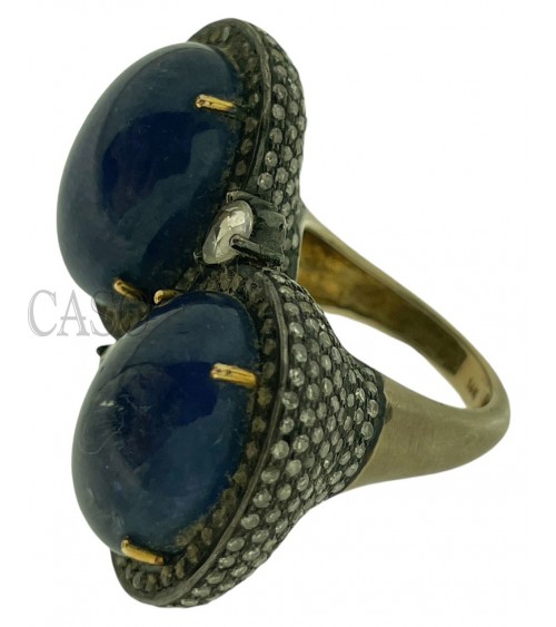 MAXI ANELLO CON CABOCHON DI TANZANITE