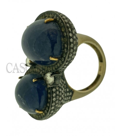 MAXI ANELLO CON CABOCHON DI TANZANITE