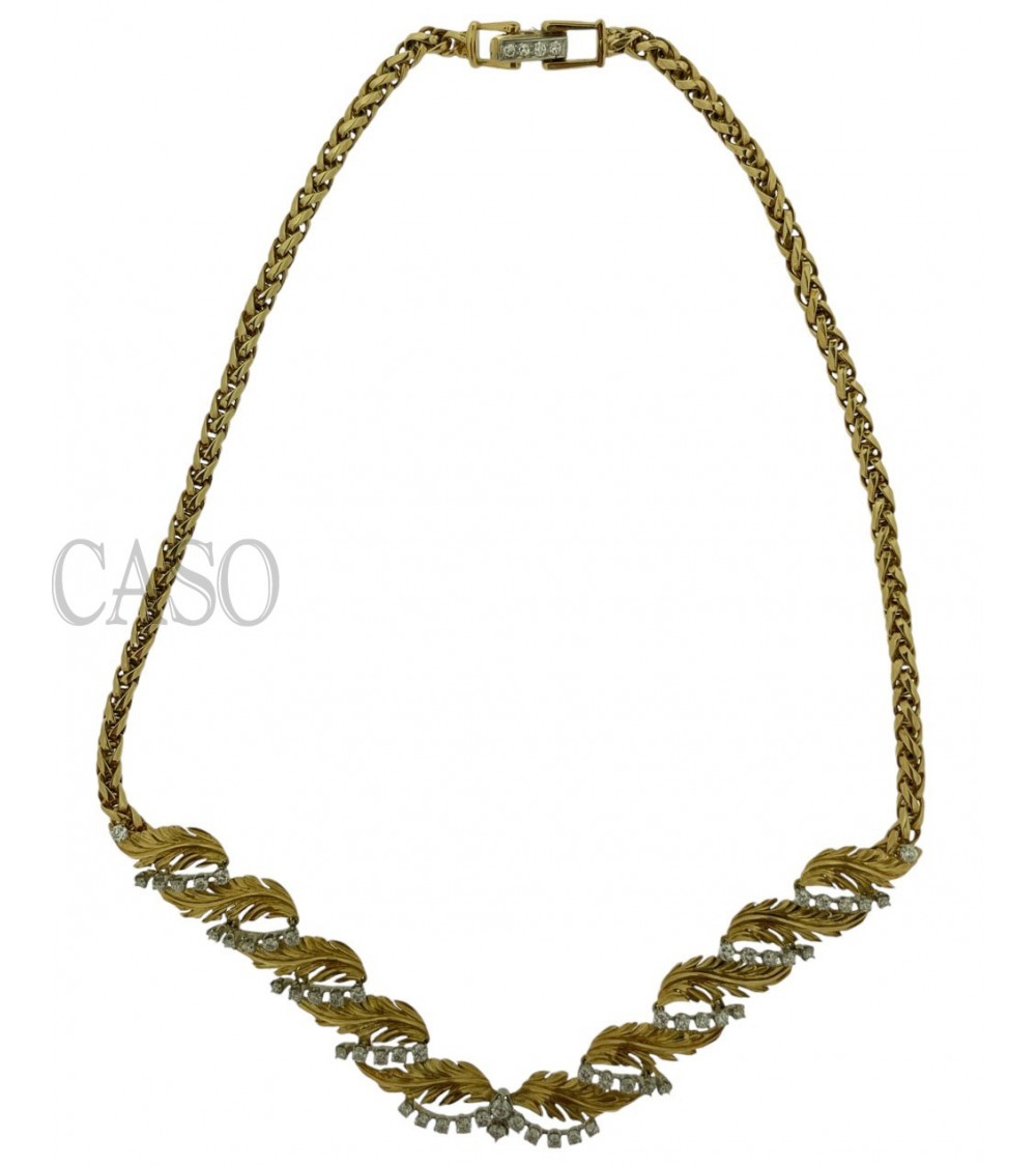 COLLANA VINTAGE IN ORO GIALLO CON BRILLANTI