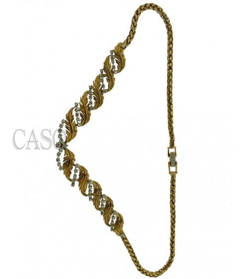 COLLANA VINTAGE IN ORO GIALLO CON BRILLANTI