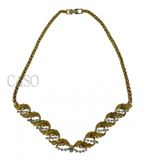 COLLANA VINTAGE IN ORO GIALLO CON BRILLANTI