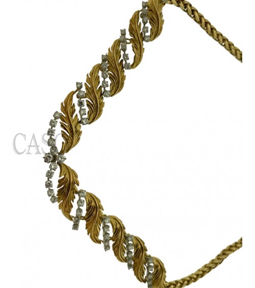 COLLANA VINTAGE IN ORO GIALLO CON BRILLANTI