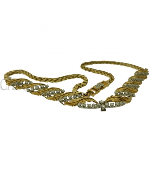 COLLANA VINTAGE IN ORO GIALLO CON BRILLANTI