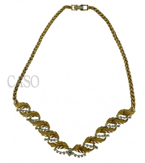 COLLANA VINTAGE IN ORO GIALLO CON BRILLANTI