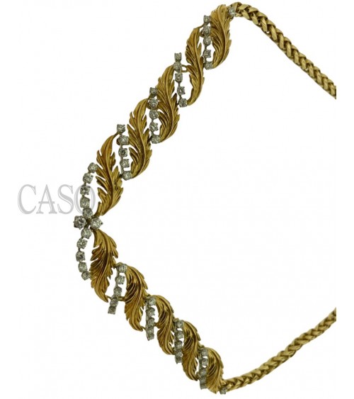 COLLANA VINTAGE IN ORO GIALLO CON BRILLANTI