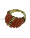 ANELLO VINTAGE IN ORO GIALLO CON CORALLO