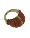 ANELLO VINTAGE IN ORO GIALLO CON CORALLO