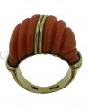 ANELLO VINTAGE IN ORO GIALLO CON CORALLO