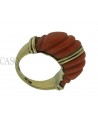 ANELLO VINTAGE IN ORO GIALLO CON CORALLO