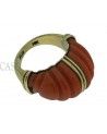 ANELLO VINTAGE IN ORO GIALLO CON CORALLO