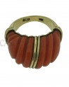 ANELLO VINTAGE IN ORO GIALLO CON CORALLO