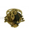 ANELLO VINTAGE IN ORO GIALLO CON OCCHIO DI TIGRE.