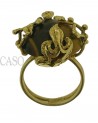 ANELLO VINTAGE IN ORO GIALLO CON OCCHIO DI TIGRE.
