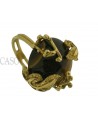 ANELLO VINTAGE IN ORO GIALLO CON OCCHIO DI TIGRE.